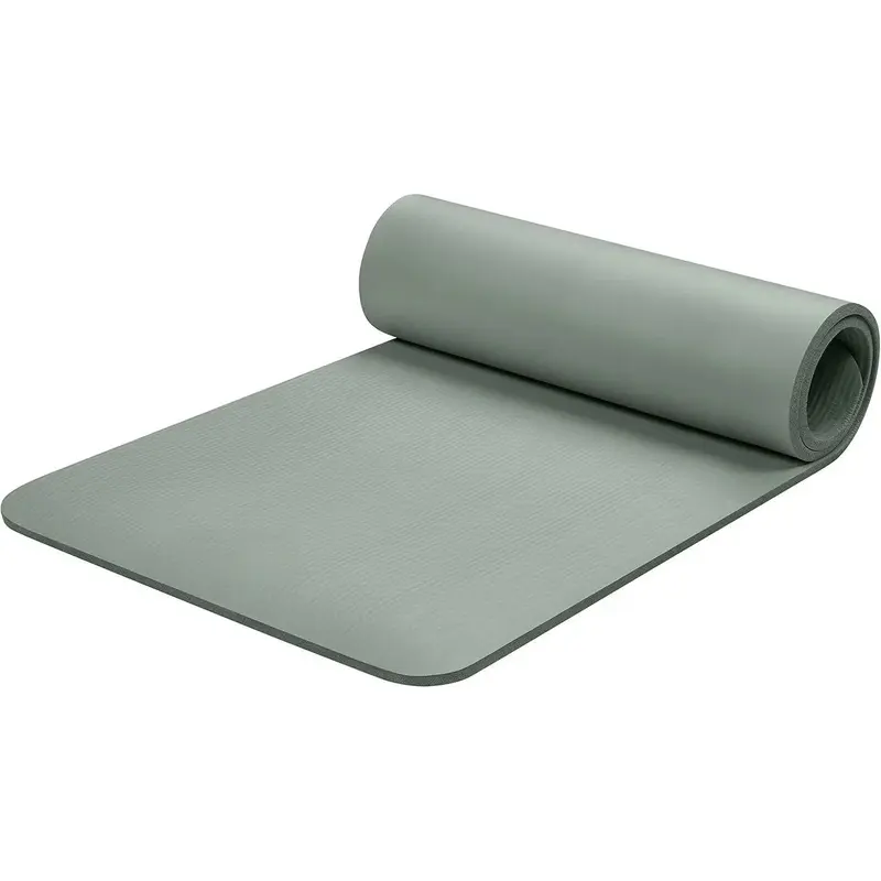 Padded NBR Yoga Mat, 1/2in Thick Anti-Slip Gym Mat, 72x24in BPA-Free with Nylon Strap for Pilates Stretching Fitness, Padded Mat Yoga, Anti Slip Yoga