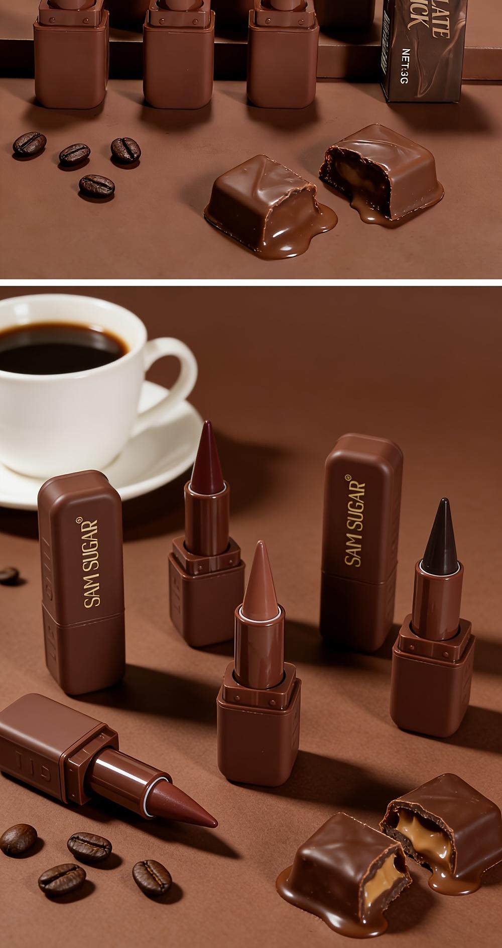 1pc SAM SUGAR Chocolate Matte Lipstick, 6 Colors Long-Lasting Waterproof Lip Stick, Smooth Velvet Lip Tint for Daily & Party Makeup