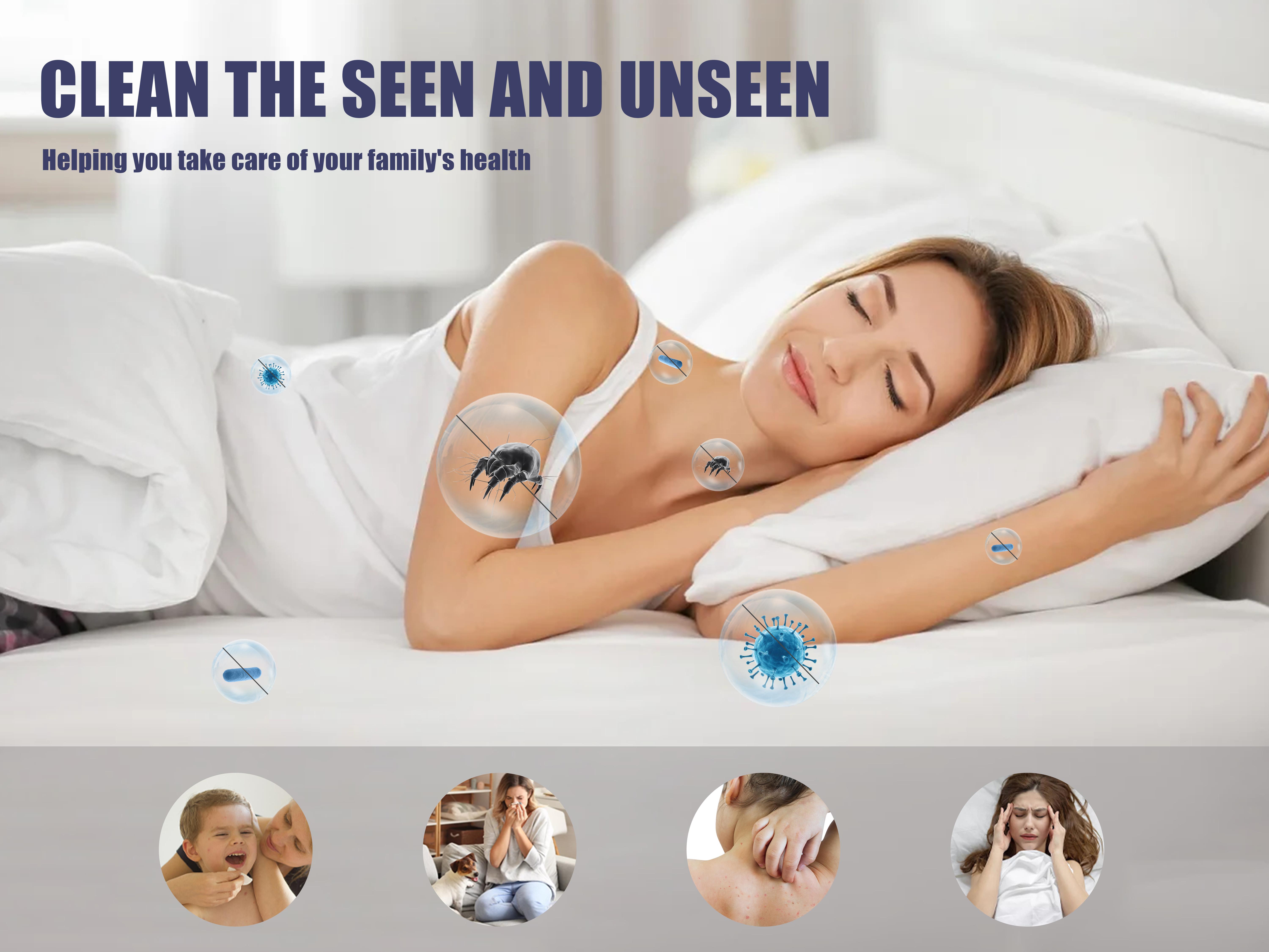 Teant Mattress Vacuum Cleaner for Dust Mites Removal, Bed Vacuum with UV-C Light & 149°F Hot Air & Aroma Tablet & LED Display, 16Kpa Powerful Suction Double-Cup Handheld Vacuum Cleaner With HEPA Filter for Bed, Couch, Sofa, Carpet