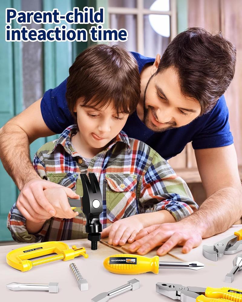 Kids Tool Set with Tool Box & Electronic Toy Drill, 45 Pcs Pretend Play Kids Construction Kits for Kids Ages 3-5 Years Old, Perfect Gift for Toddler Boy