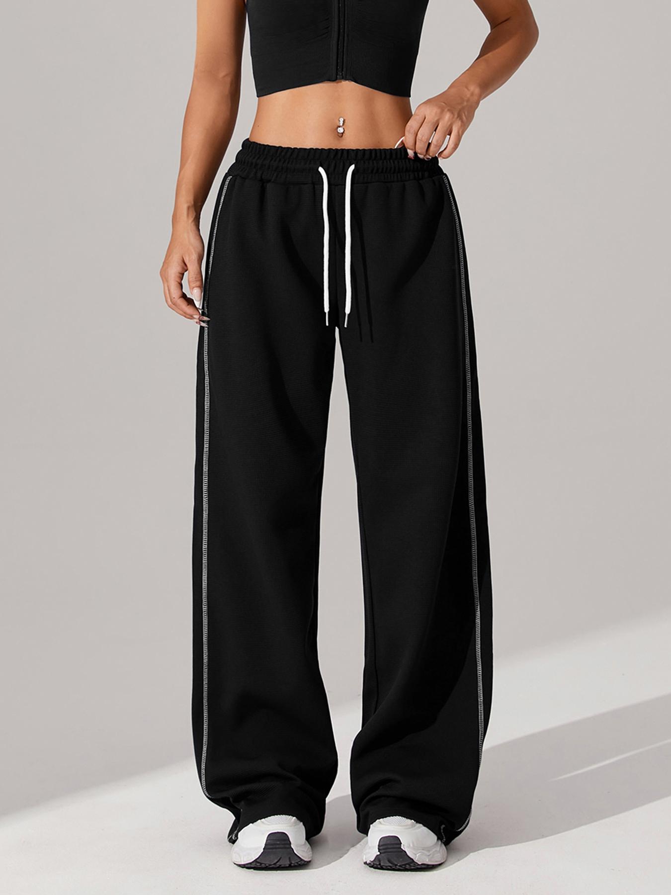 Women's Side Striped Sports Pants, Casual Comfy Breathable Trousers for Outdoor Running, Ladies Sportswear for All Seasons, Athleisure Pants