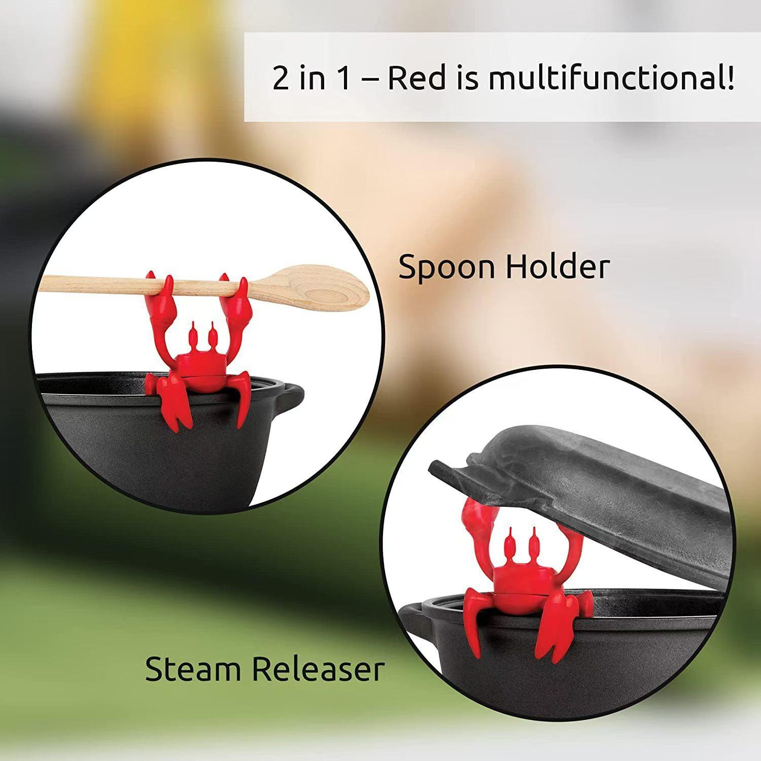 Creative Crab Silicone Utensil Holder Set, 3 Pieces Includes Spoon Rest, Heat Resistant Stand, Stove Steam Release Vent