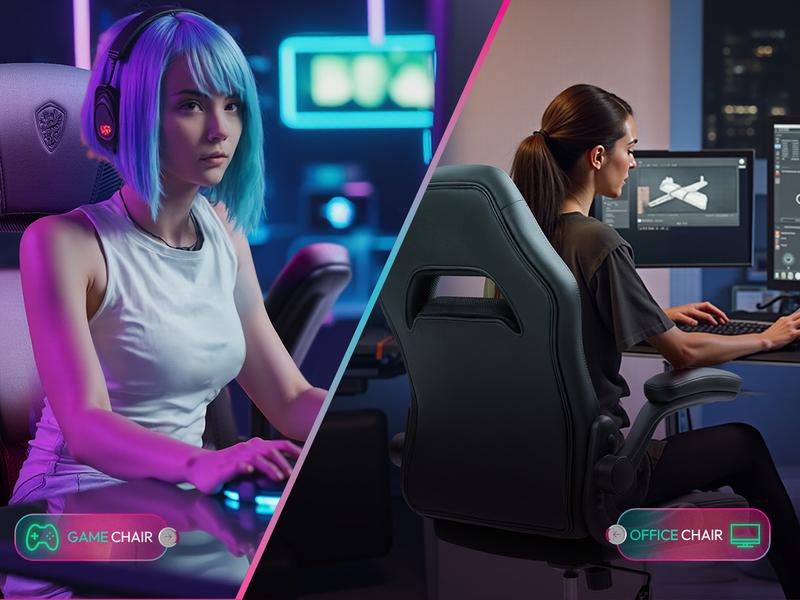 Dowinx Gaming Chair -  Ergonomic gaming chair with breathable PU leather and pocket spring cushion – featuring lumbar support and 360° swivel adjustability, delivering ultimate comfort for intense gaming sessions, available in multiple colors