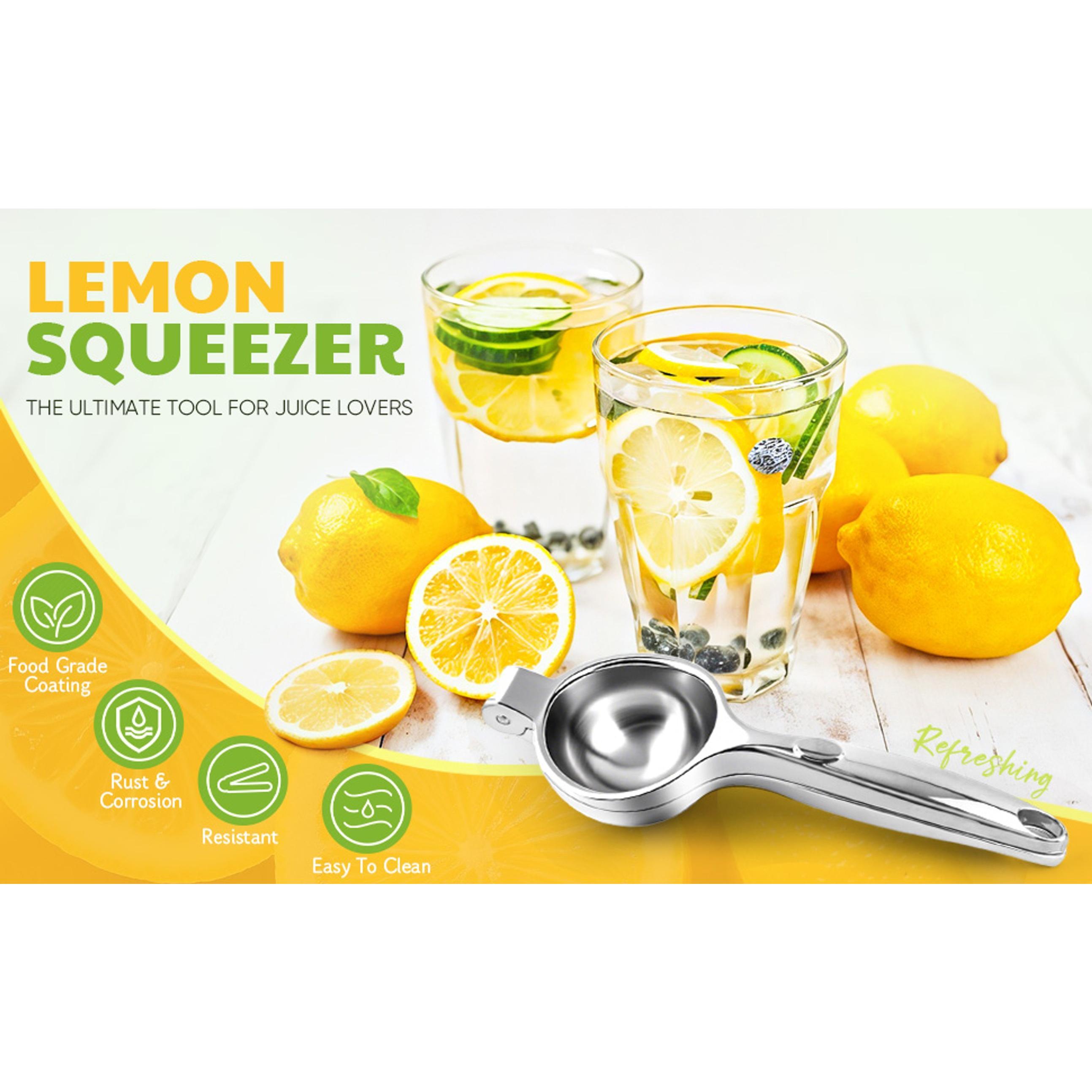 Lemon Squeezer Large, Lemon Squeezer Juicer Stainless Steel, Heavy Duty Manual Citrus Juicer Hand Press, Kitchen Tools Lime Squeezer Bar Tool, Easy to Clean Metal Lemon Hand Press