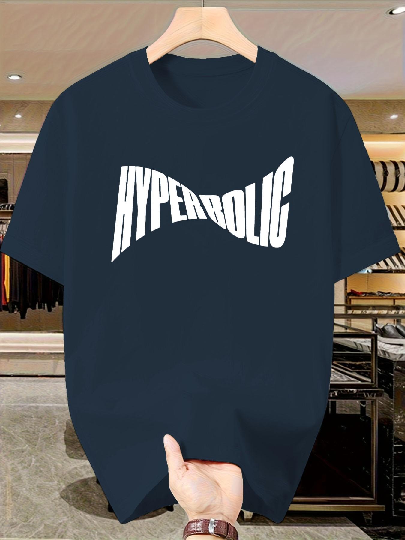 Men's Casual Short Sleeve T-Shirt, Bold Letter Print Street Style, Summer Cotton Top, Slim-Fitting, Trendy and Versatile