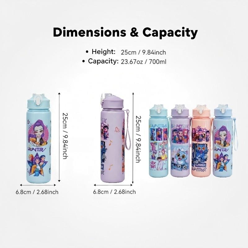 Cute Cartoon Insulated Cup, Tumbler with Lid, Trendy Girl Design, Fun Cat Pattern, Portable Water Bottle for School, Travel, Coffee, Halloween Party, Teen Gifts