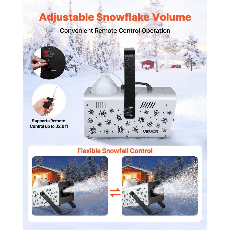 fathersdaygift VEVOR Snow Machine, 1500W Handheld/Hanging Snow Maker By Wireless Remote Control, Portable Snowmaking Machine, High Output Snowflake Maker with 5L Tank for Christmas Party Wedding Stage Effects