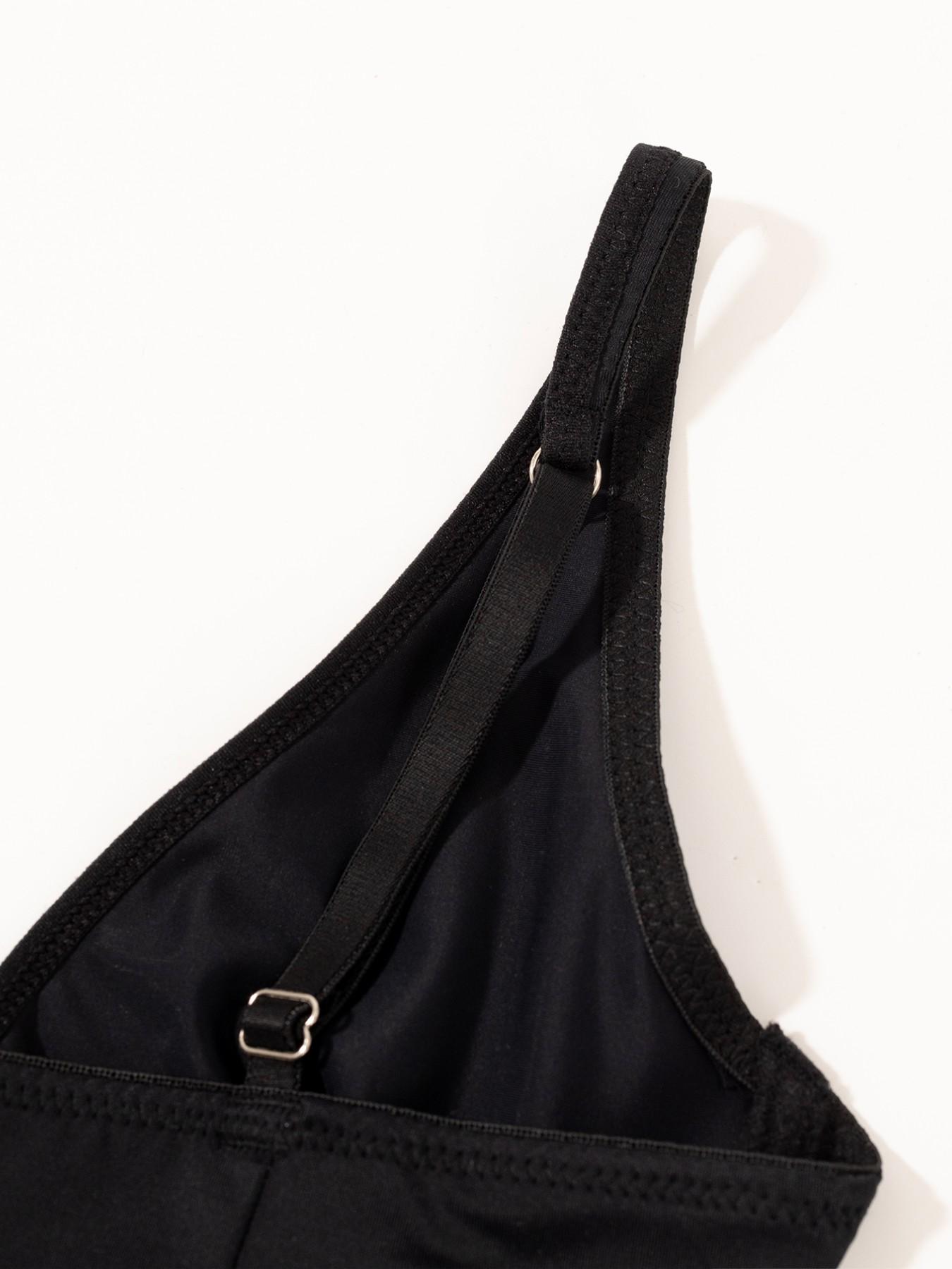 Women's Deep V Adjustable Thin-Strap No-Pad Waist-Slimming Push-Up Buttock-Lifting Shapewear Bodysuit – Thong Design – Black – Sizes S-XL – Suitable for Layering/Daily/Commute & More Scenarios