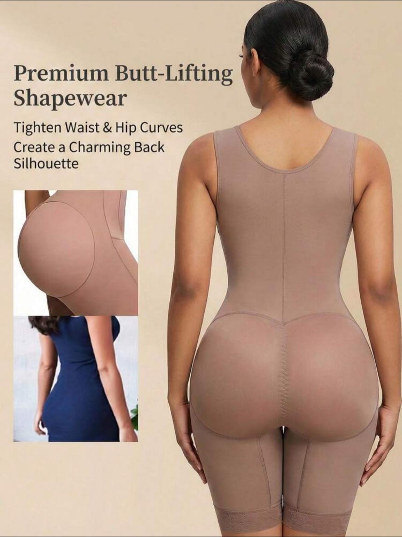 1 Count Women's Tummy Control Shapewear Bodysuit, Underwear, Womenswear, Fajas, Colombian Shapewear Butt Lifter, Body Shaper Jumpsuit with Adjustable Hooks, Lace Trim Body Shaperwear, Suitable For Daily Or Sports