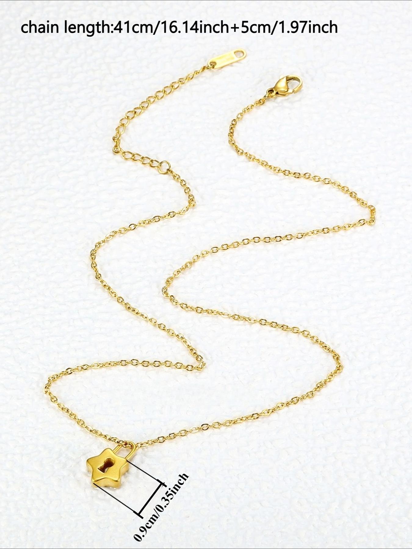 Retro Star Lock Pendant Necklace, Stainless Steel High-end Feel, Vintage Texture, Niche Design, Light Luxury, Versatile Necklace