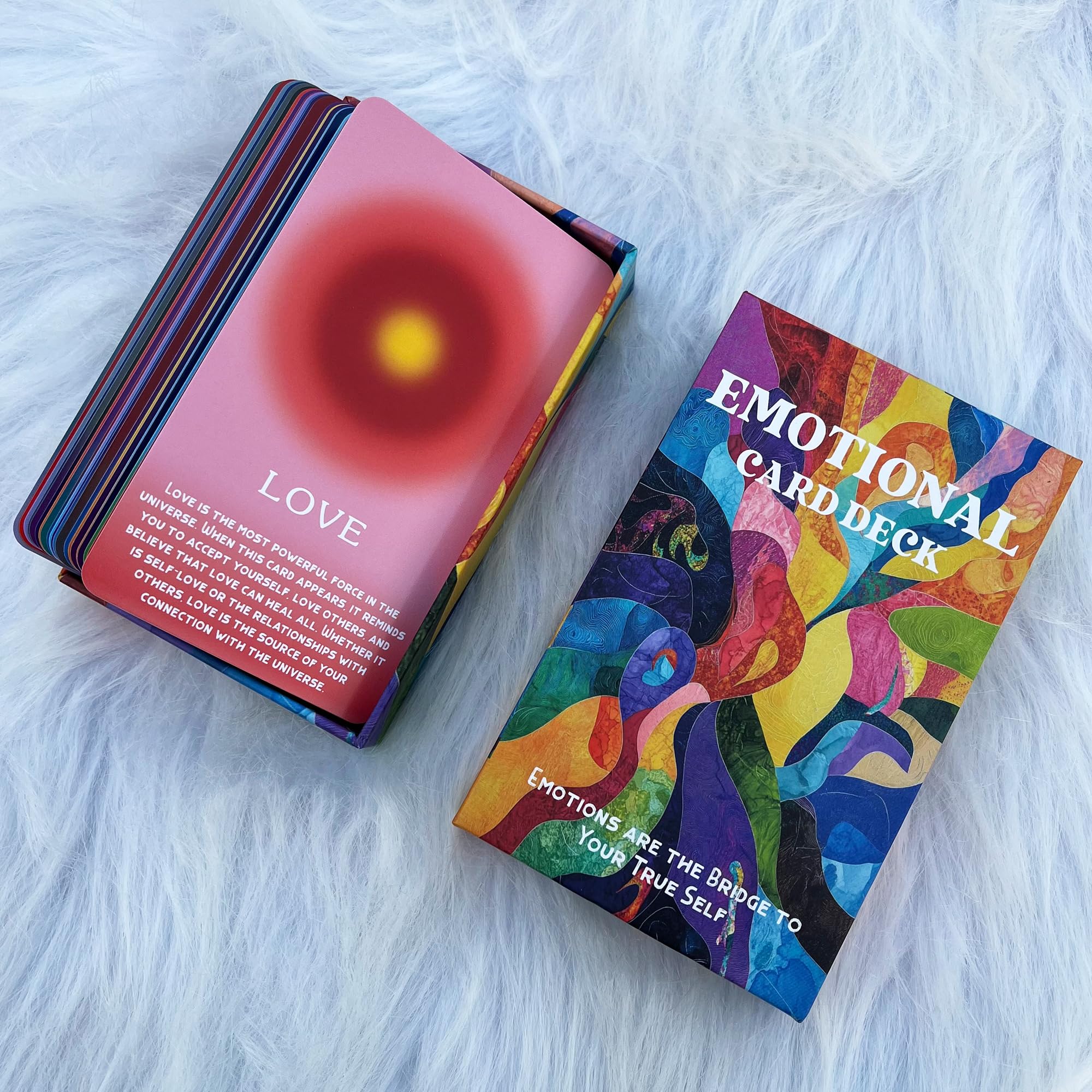 1 Box 56 Emotion Healing Oracle Cards, 56 Oracle Cards for Beginners, Mindfulness, and Spiritual Growth, Affirmation and Reflection Deck, Tarot Card Decks