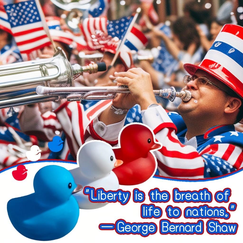 Party Duck Set, Party Decorations, Independence Day Theme, Easter Decoration, Portable Backpack, Cute Smile Design, Blue Ducks