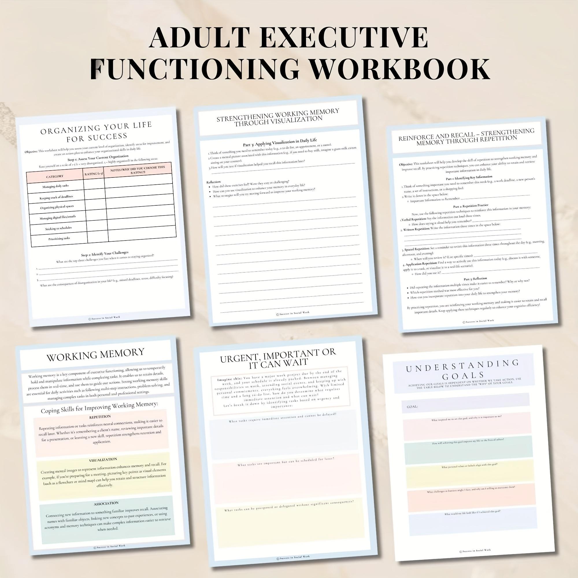 Executive Functioning Workbook for Adults - ADHD Planner & Emotional Regulation Journal with Focus, Organization, Goal Setting, Workbook For Teaching With Learning Disabilitie, Workbook For Teaching With Adhd