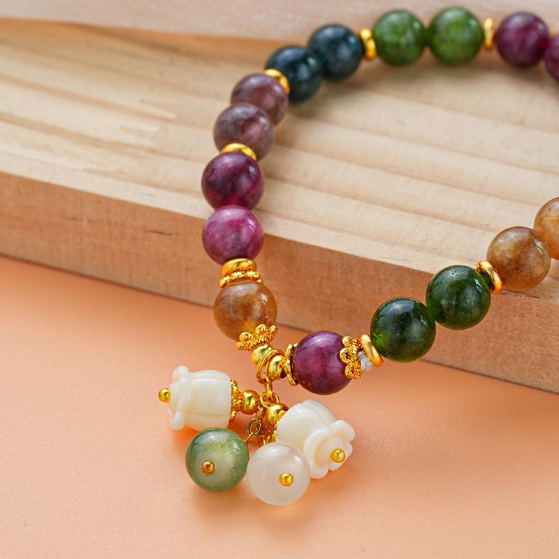 Natural Stone Bracelet | Lily of the Valley Pendant | Elegant Friendship and Engagement Gift