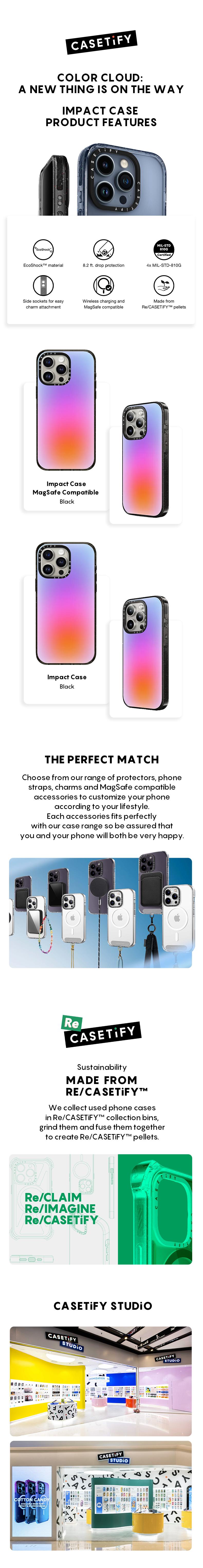 CASETiFY Color Cloud: A New Thing Is On The Way iPhone 16/15/14/13 Series Phone Case MagSafe Impact / Impact/Compact- Black