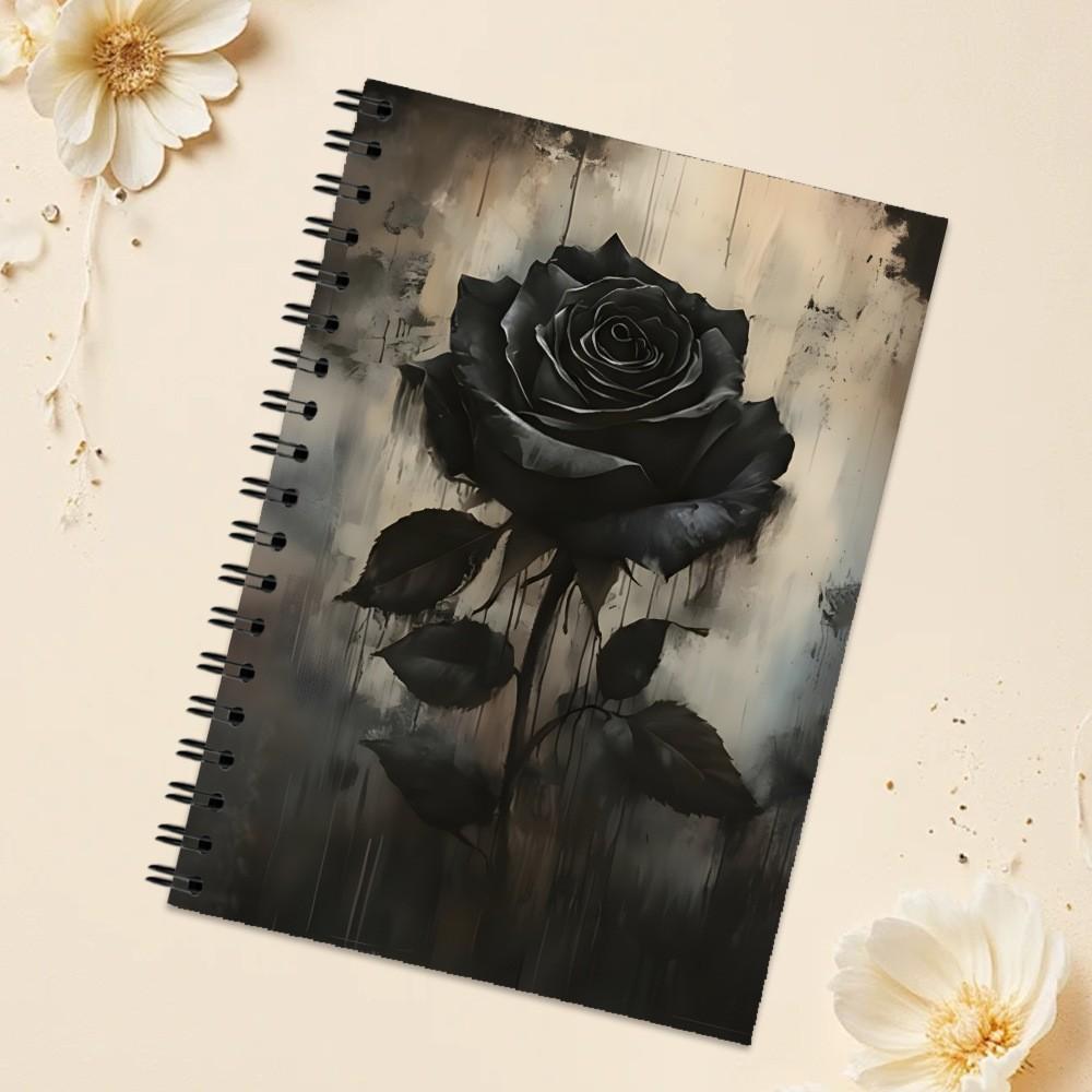 New Bestselling A5 Gothic Floral Notebook, Sketchbook, Spiral Coil Journal, Memo Pad, Writing Book, Ideal for Notes and Drawings