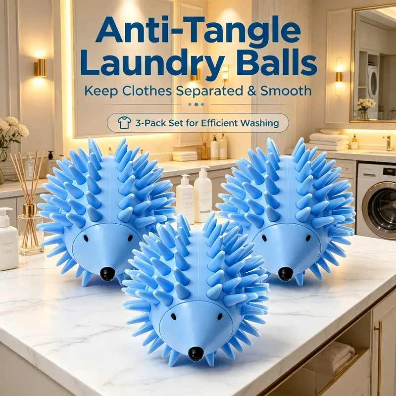 3 Flexible Anti-Tangle Laundry Balls, Simple Style, Eliminate Static, Ideal for Office Workers and Young Adults, Practical Household Essentials