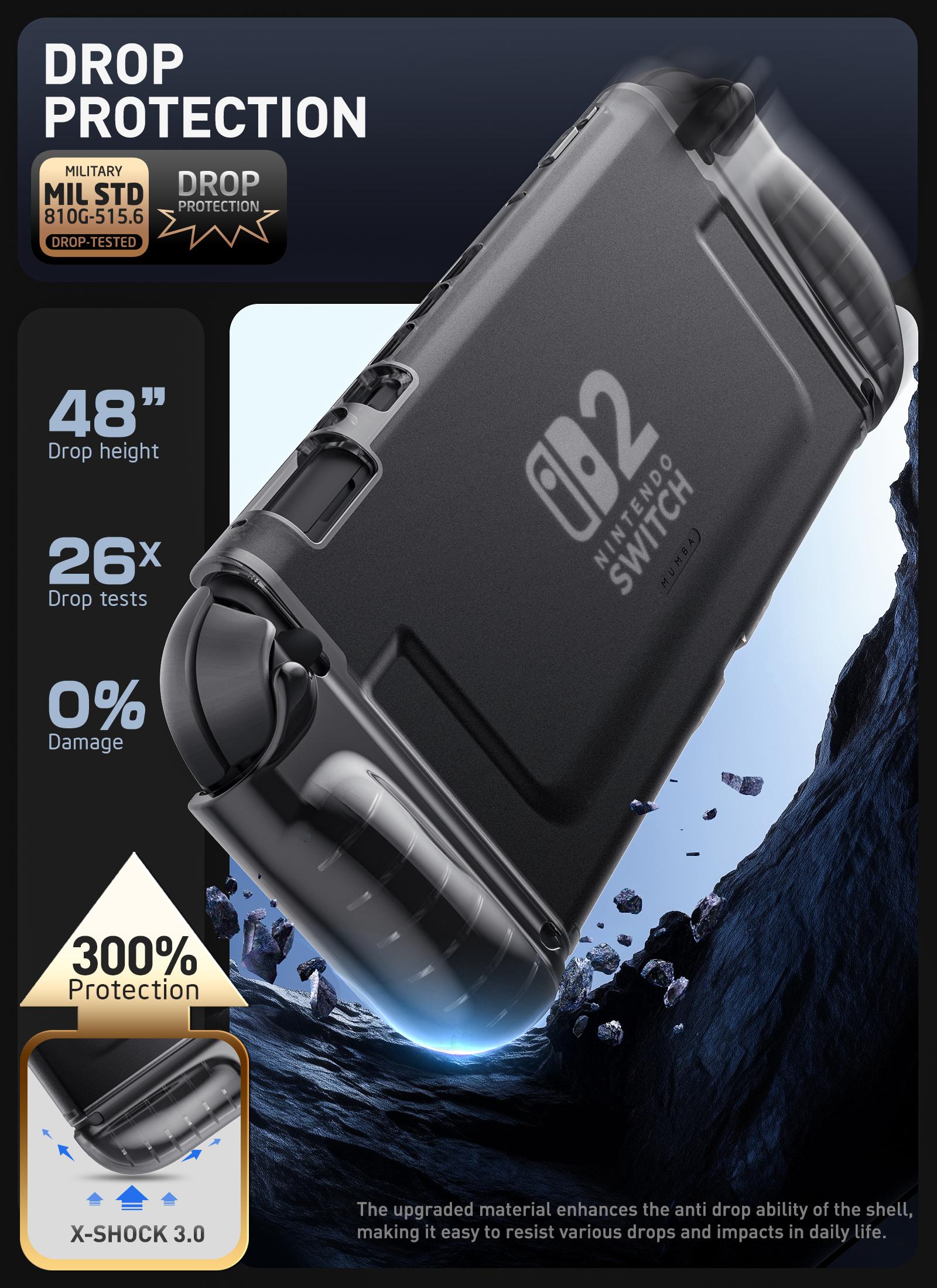 Mumba Clear Case for Nintendo Switch 2 2025, Crystal Protective Clear Cover with Quick-Release Joy-Con Design and TPU Grip Compatible with New Nintendo Switch 2 7.9 Inch Console Portable Gaming Products SSwitch 2 Protection