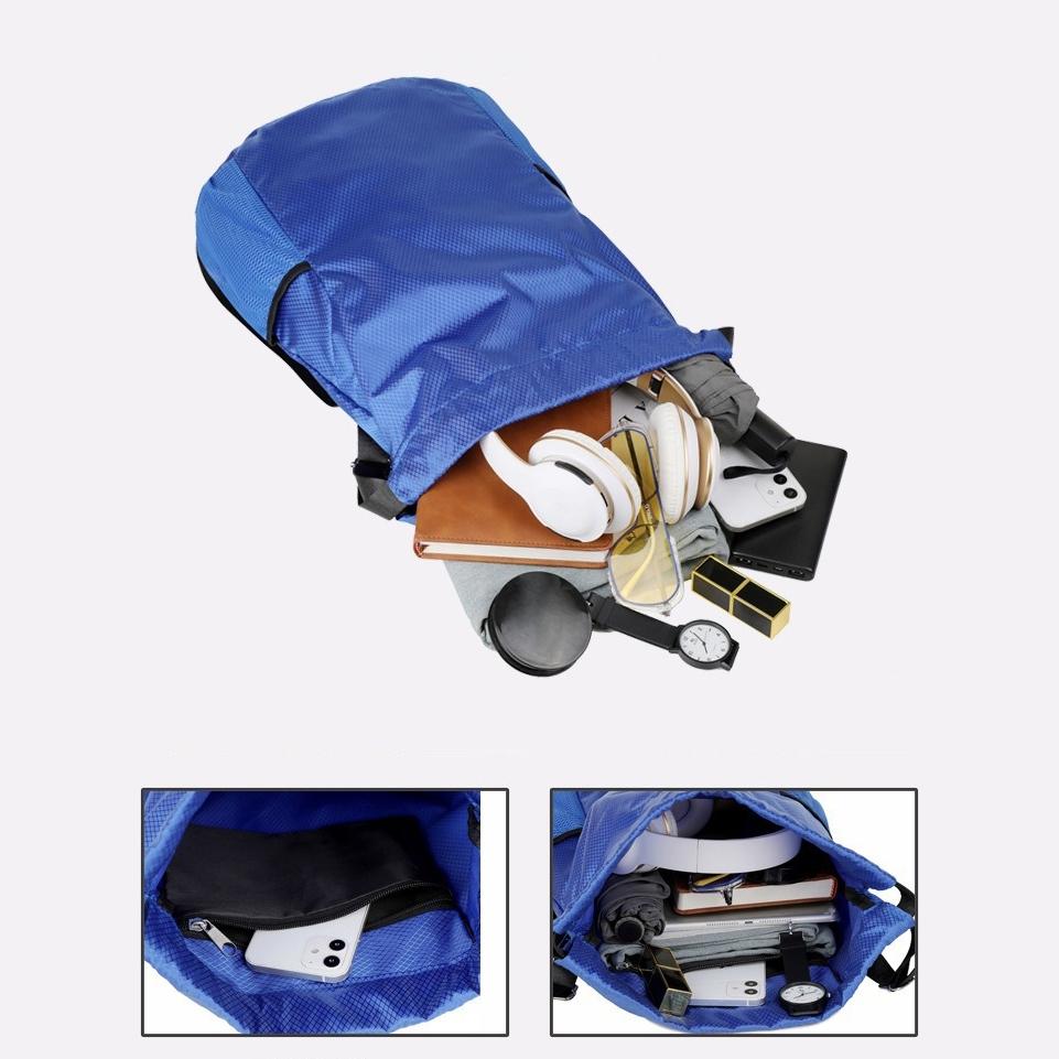 Unisex Drawstring Backpack Bag Sport Gym Sackpack, Outdoor Sports Bag, Large Capacity Gym Bag with Mesh Side Pockets, Adjustable Shoulder Straps, Suitable for Travel, Sports, Fitness Training