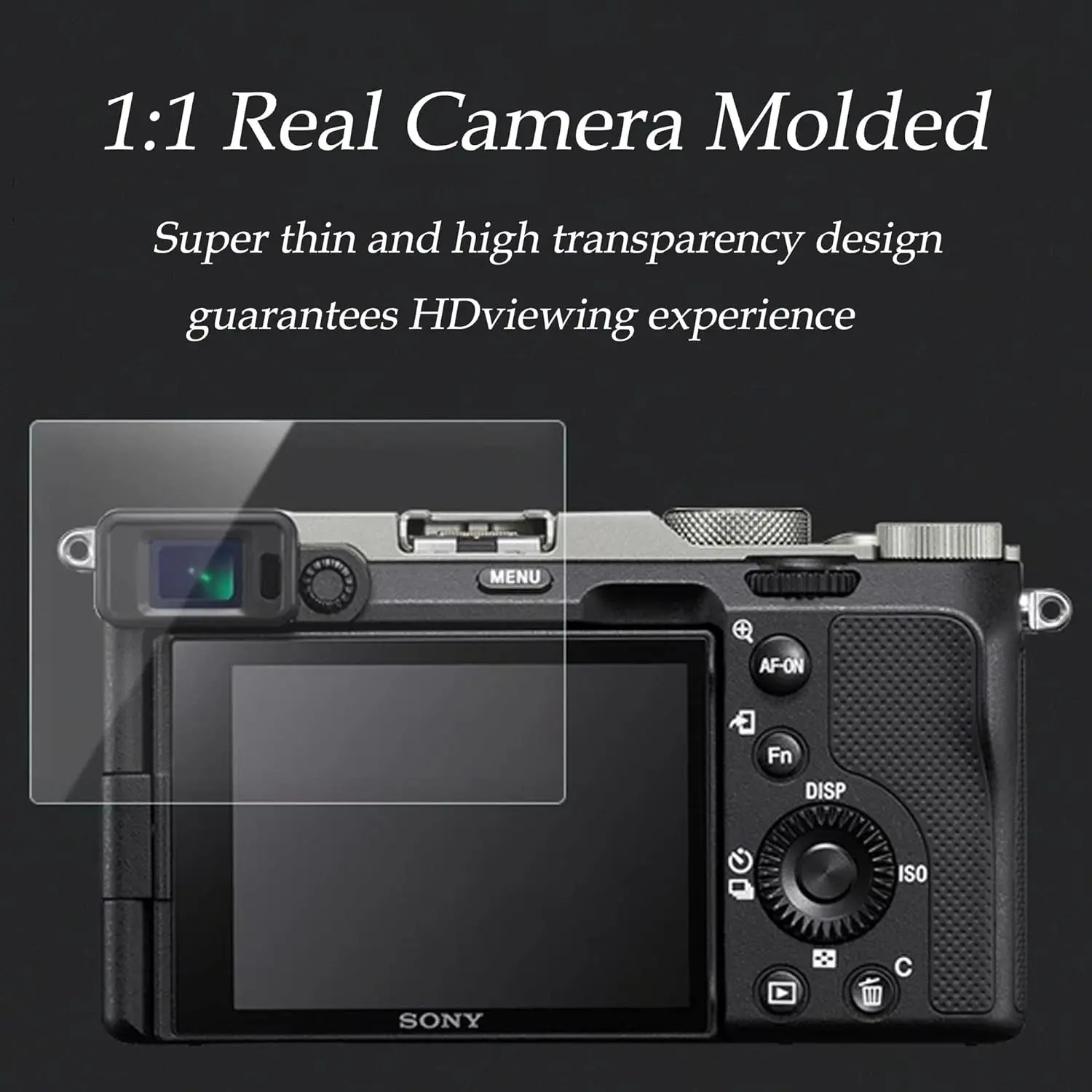 Compatible for Sony ZV-E10 LCD Flip Touch Screen Tempered Glass Protector, 2.5D edge, high light transmittance for live stream & Vlog creators