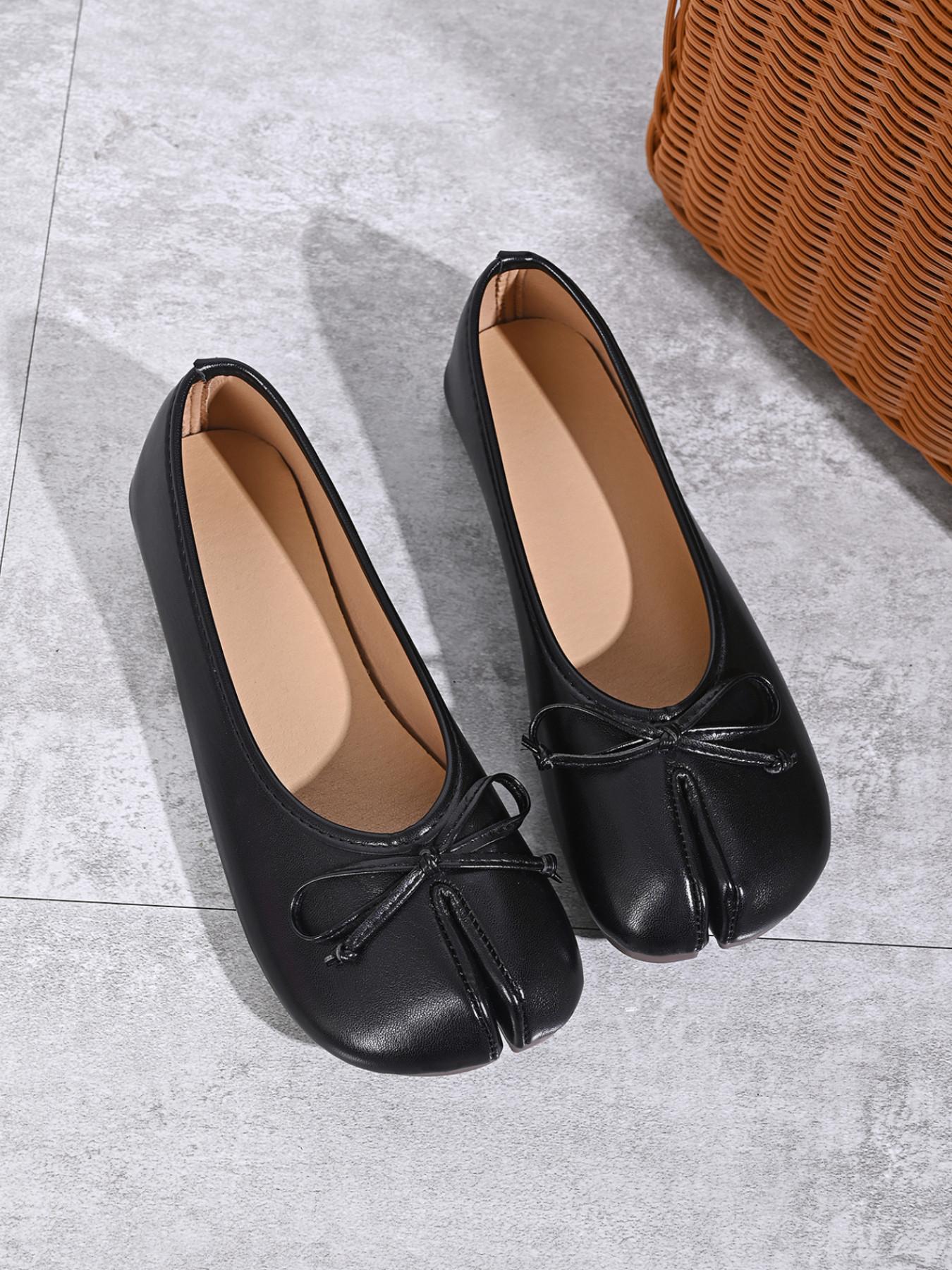 Women's Open-Toe Fashion Leather Shoes, Spring New French Classic Ballet Flat, Super Comfortable Casual Shoes, Ideal for Travel and Daily Wear-