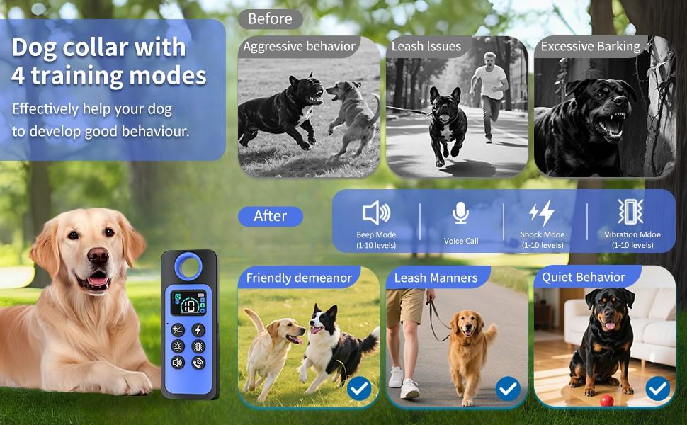 Remote Control Electronic Dog Collar with Voice Call Function, LED Flashlight, Adjustable Size, Suitable for Small Medium Large Dogs