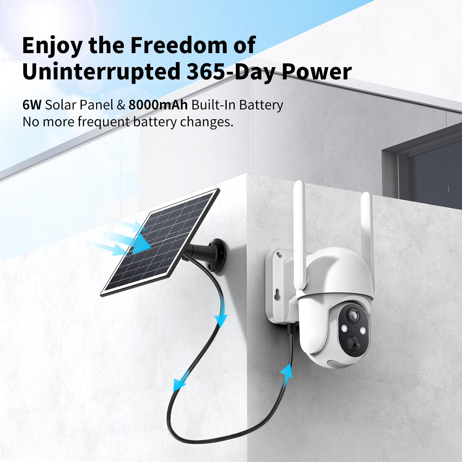 4G LTE Cellular Solar Surveillance Security Camera – 2K HD Video 360° View,NoWiFi, Remote APP Controlled,WaterProof,MotionActivated, NightVision, 4GData Card Included (Data refill is required for Unlimited 4G data usage) Connection