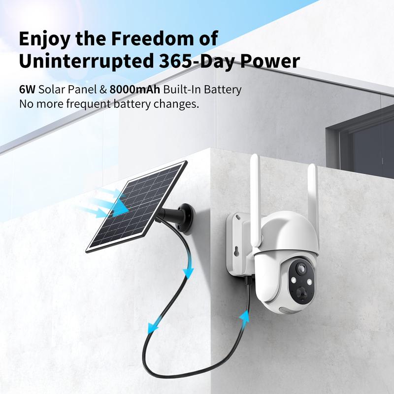 4G LTE Cellular Solar Surveillance Security Camera – 2K HD Video 360° View,NoWiFi, Remote APP Controlled,WaterProof,MotionActivated, NightVision, 4GData Card Included (Data refill is required for Unlimited 4G data usage) Connection