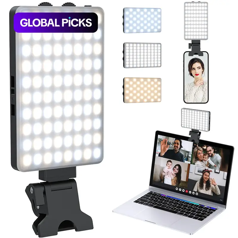 Portable LED Smartphone Fill Light, 1 Set Rechargeable Selfie LED Lights with Front Clip, LED Video Light with 3 Light Modes, Selfie Lamp and Studio Panel Light, Cell Phone Light #GLOBAL PICKS