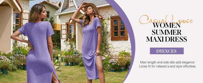 Imily Bela Women T Shirt Dress Summer Fashion Mini Dress Crew Neck Short Sleeve Dress Solid Color Casual Dress with Pocket