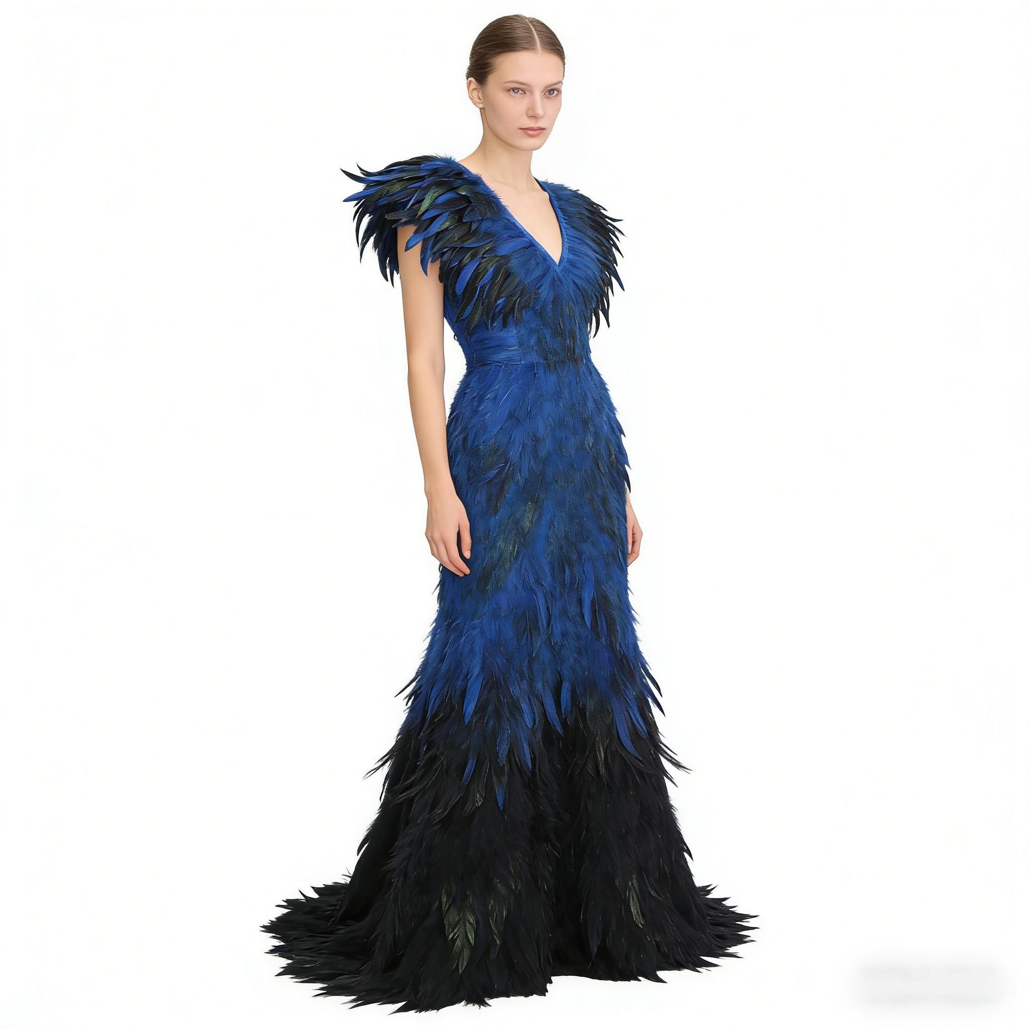 1.05m Colorful Artificial Rooster Tail Feathers for Wedding Stage Decoration DIY Handmade Skirt Edge Clothing Accessories