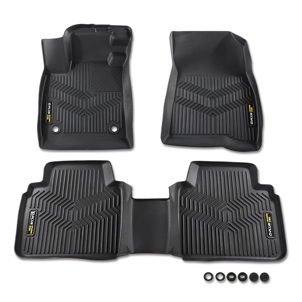 CROSSDESIGN Fit For 2023-2024 Honda Accord Front & 2nd Row Heavy Duty Tpe Floor Mats Liner
