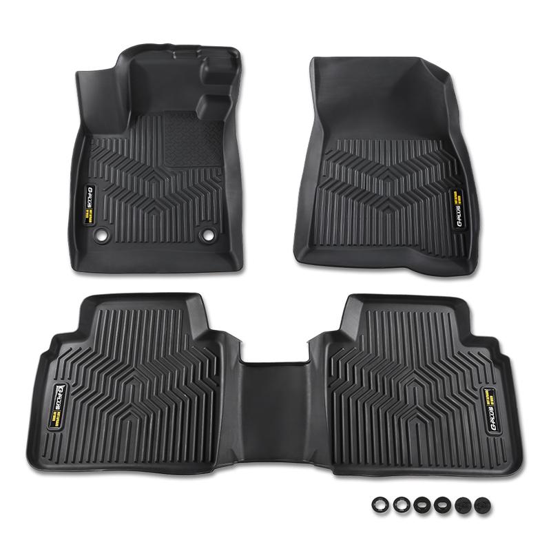 CROSSDESIGN Fit For 2023-2024 Honda Accord Front & 2nd Row Heavy Duty Tpe Floor Mats Liner