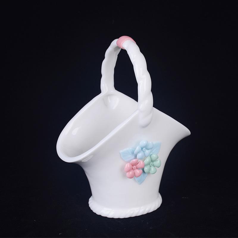 Exquisite Handmade Ceramic Flower Basket New Handcrafted Ceramic Flower Basket Home Decor Ceramic Ornament Gift