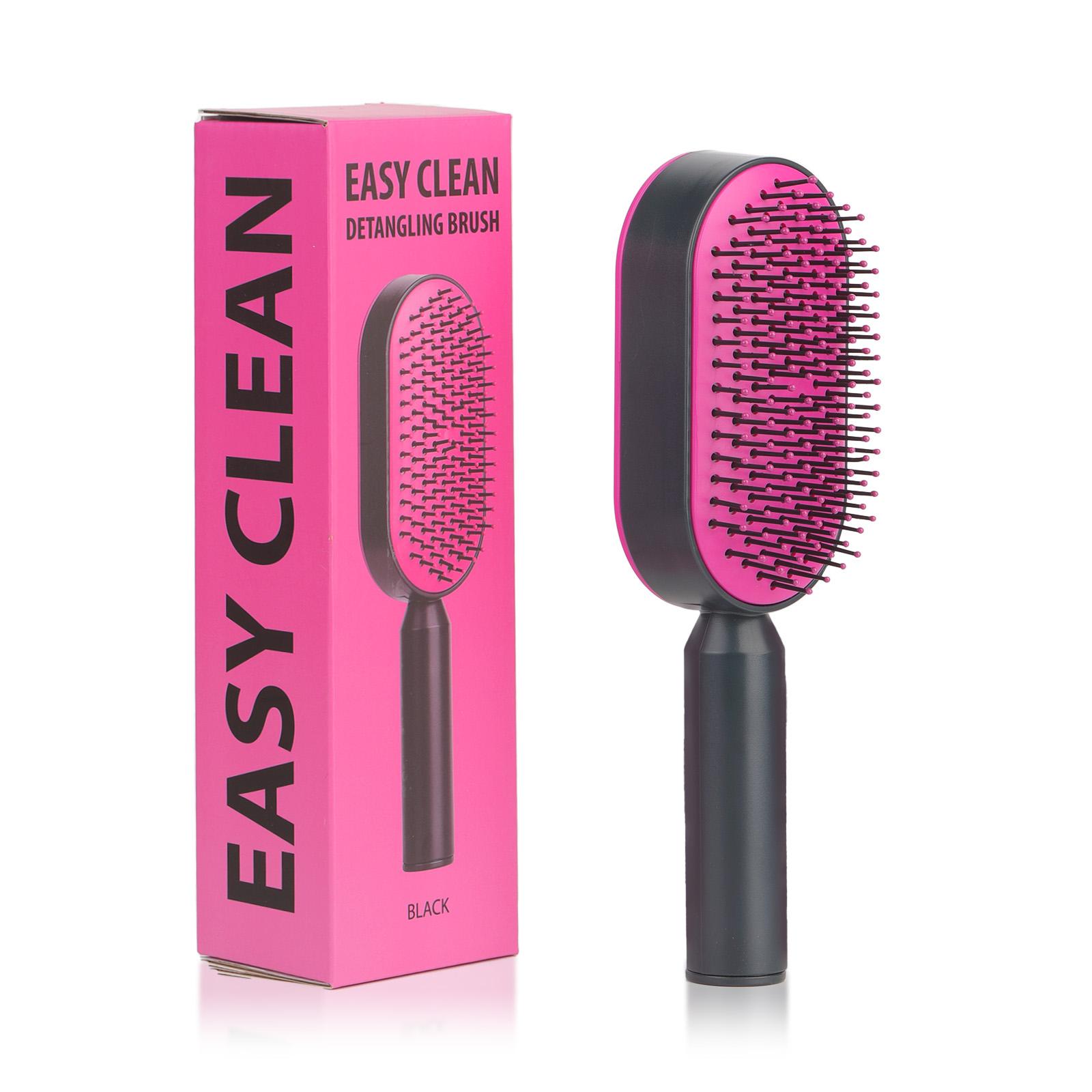 1pc Press-Down Easy-Clean Hair Comb, Anti-Tangle Scalp Massage Brush, Anti Tangle Brushes, Dry/wet Use Styling Comb, Detangling Brush For Curly Hair, Ideal for Long Curly Hair, Short Hair, Home, Salon, Travel