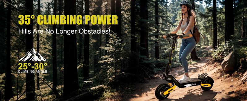 EOEOTWO electric scooter for adults, 25/40 miles long distance, maximum speed of 28 MPH, 1200W electric scooter foldable, 11-inch off-road tires, turn signal lights, double suspension and double brakes