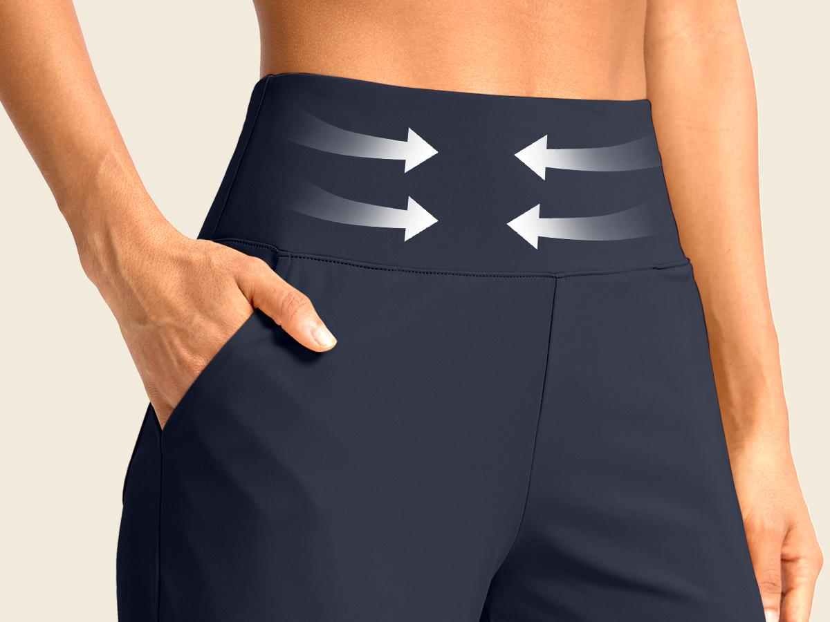 G Gradual Women's Bermuda Long Shorts with Pockets 9" High Waist Knee Length Shorts for Women Walking Athletic Workout