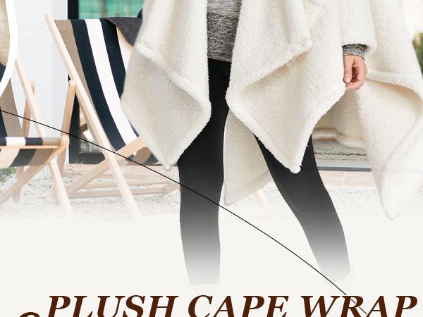 Hixiaohe Wearable Blanket Sherpa Poncho Office Work Warm Cozy Shawl Blanket Plush Cape Wrap Oversized Hooded Design with Pockets Hixiaohe Wearable Blanket Sherpa Poncho Office Work Warm Cozy Shawl Blanket Plush Cape Wrap Oversized Hooded Design with Pockets