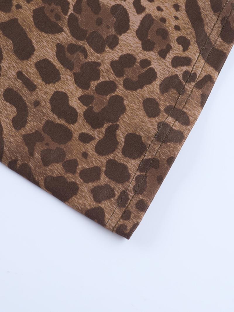 Women's Leopard Print Halter Fish Tail Dress, Elegant Summer Party Dresses, Sexy Backless Design, Perfect for Night Out & Casual Wear