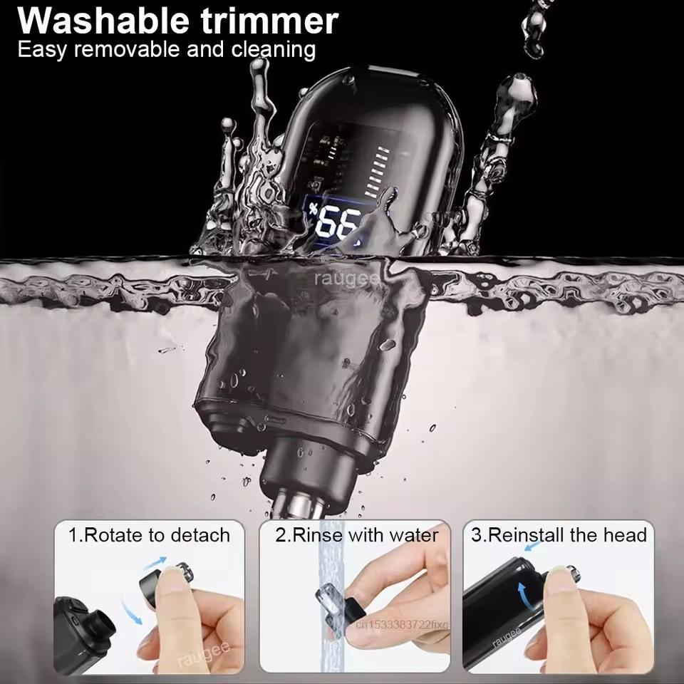 Men's Waterproof Digital Nose Hair Trimmer, USB Rechargeable Trimmer, Portable Precision Grooming Tool, Helps Create Elegant Facial Appearance & Daily Cleaning