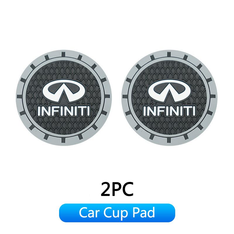 2pcs Car Coaster Water Cup Slot Non-Slip Mat, Compatible with Infiniti Models, Durable Design for Secure Placement, Essential Vehicle Accessory