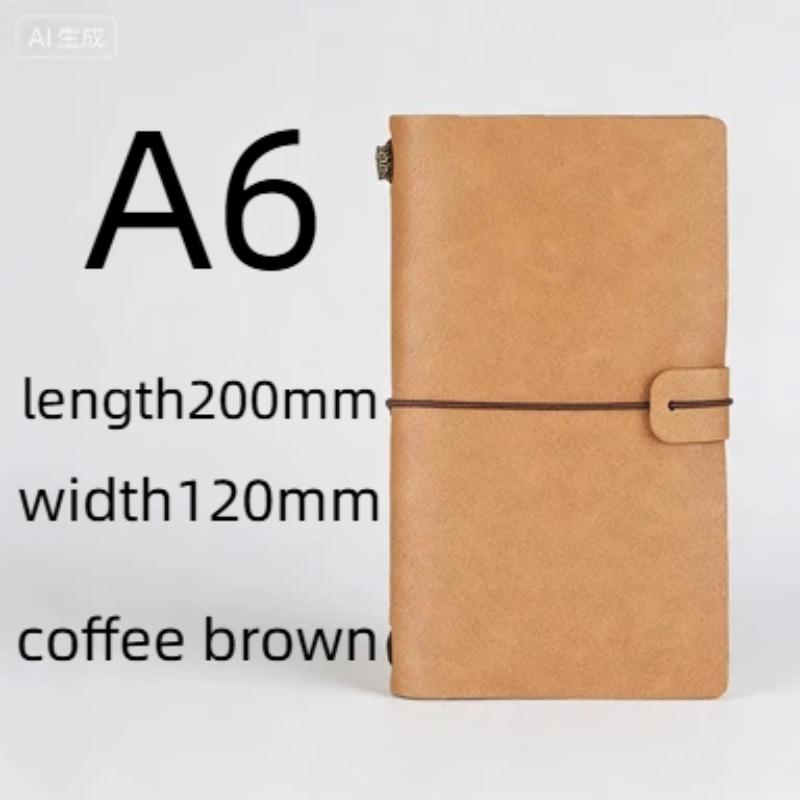 Creative A6 Bound Notebook with Kraft Paper Pages, Durable PVC Storage Bag, Ideal for Travel Diaries & School Supplies
