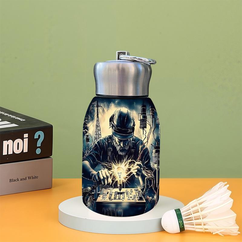 1pc 10.5oz Stainless Steel Tumbler - Leak-Proof, Insulated, Reusable, Hand Wash Only, Chic & Practical, **Master of Current Art Design**, Ideal for Office, Camping or Holidays, Perfect Holiday Gift Item, Durable Drinkware, Office Essentials