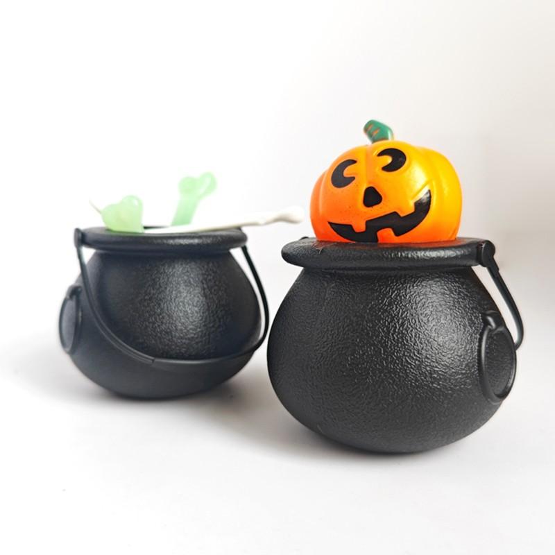 5pcs Witch Bucket Party Decorations, Wizard Witch Theme Party Favors, Plastic Witch Handheld Mini Buckets, Halloween Holiday Party Props