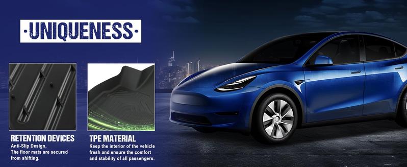 CROSSDESIGN TPE Floor Mats Liners Fit For Honda Civic Sedan & Hatchback Coupe All Weather 3D Waterpoof-1 Set 3pcs Black