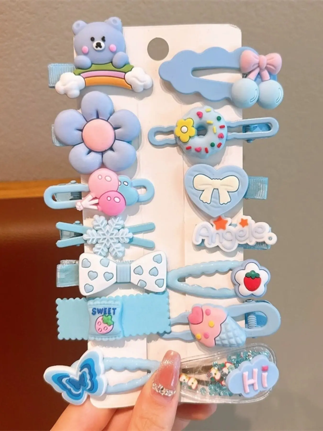 Cute Cartoon Flower Hair Clips Set, 14 Pcs Sweet Butterfly Bangs Clamps, Fun Claw Clips, Super Cute Clips, Casual Women Accessories, All Seasons Fashion Hair Pins, Hair Claws Set
