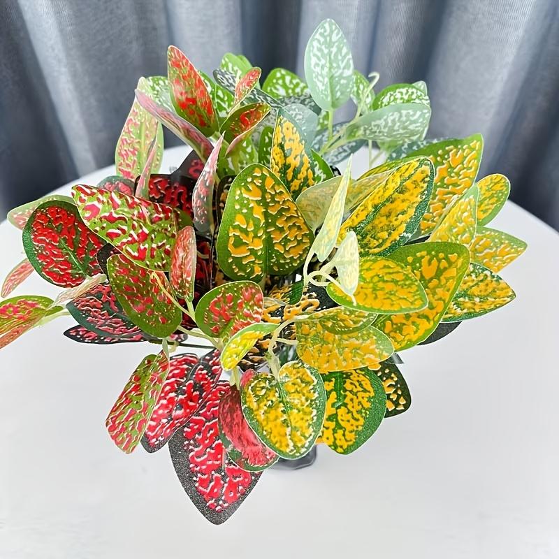 3pcs Realistic Leaf Plants, UV-Resistant Outdoor Decor, No Maintenance, Ideal for Garden, Pots, Porch, Various Occasions, Faux Potted Plant