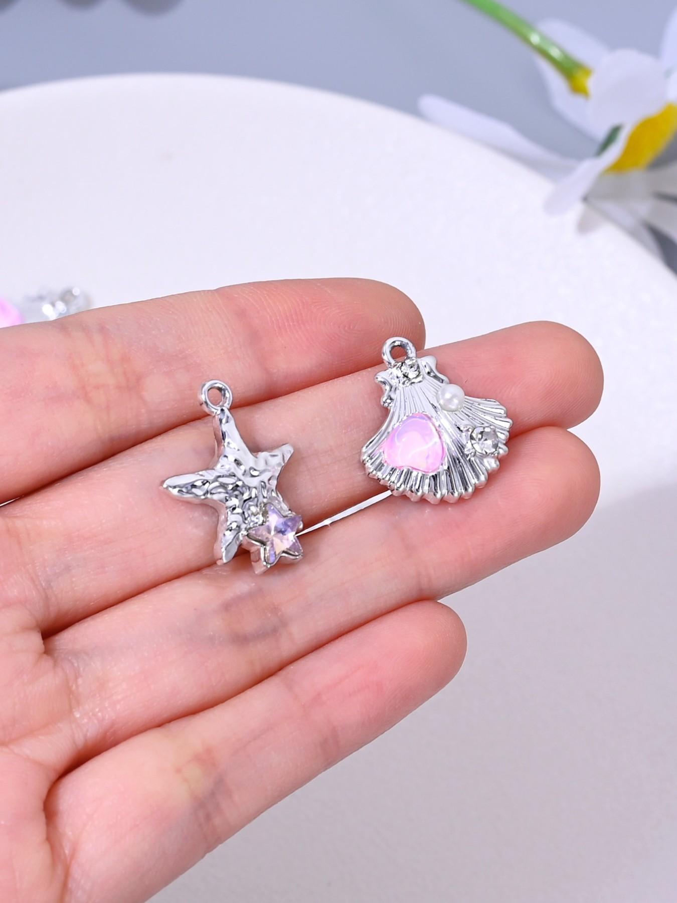 10 Sweet Oceanic Shell Starfish Charms, Perfect for DIY Jewelry Making, Earrings, Necklaces, Bracelets, Keychains, Daily Accessories