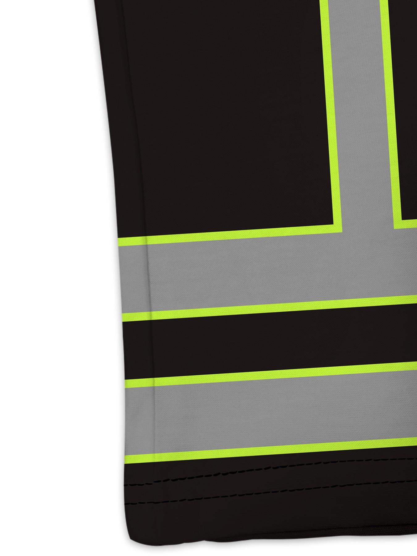 Reflective Safety Workwear Set for Men, Summer Fluorescent Short Sleeve Shorts Two-Piece Kit, Pocket Drawstring Waist, Ideal Gift