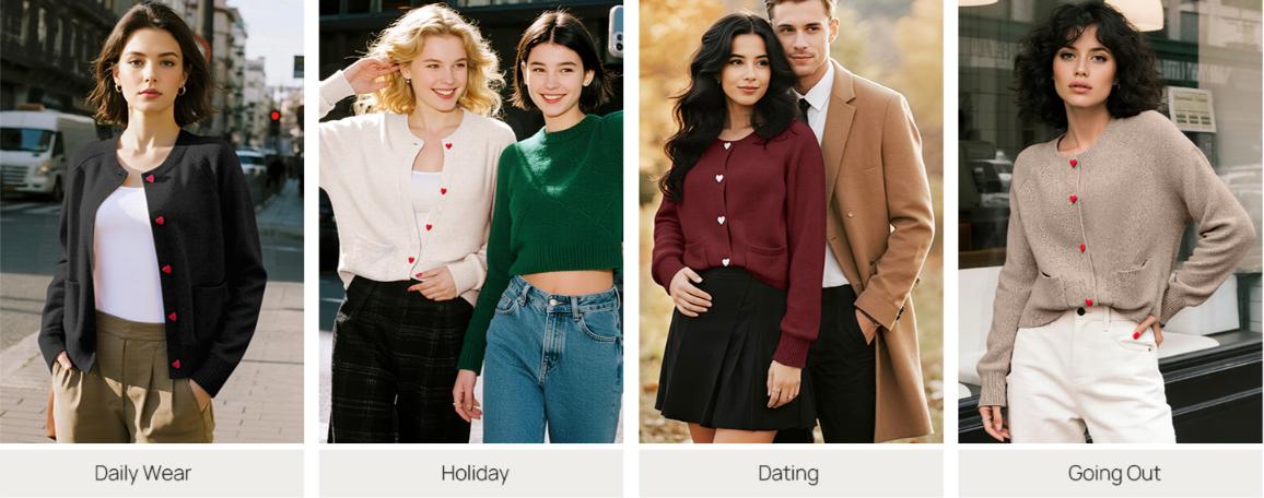 MEROKEETY Women's Cardigan Sweaters 2025 Fall Trendy Chunky Knit Button Up Cute Winter Long Sleeve Open Front Coats